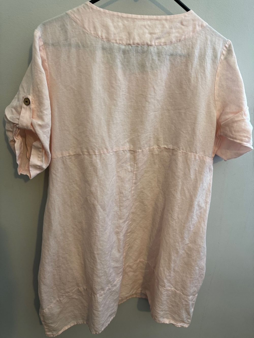 Pale Pink Linen Pocket Tunic S cotton linen - Picture 10 of 10